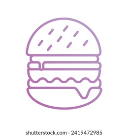 burger icon with white background vector stock illustration