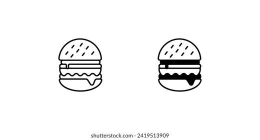 icono de la hamburguesa con ilustración de material vectorial de fondo blanco