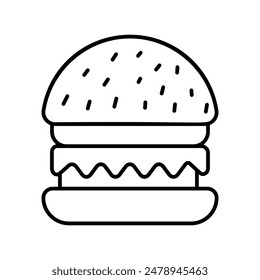 burger icon with white background vector stock illustration