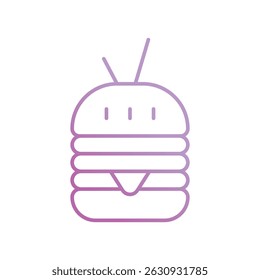 Icono de hamburguesa con fondo blanco Vector Ilustración de stock