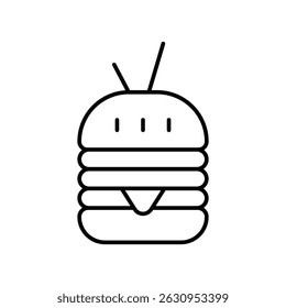 burger icon with white background vector stock illustration