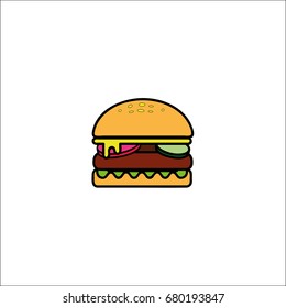 Burger icon in white background vector illustration
