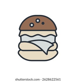 burger icons isolated on White Background. Flat style design