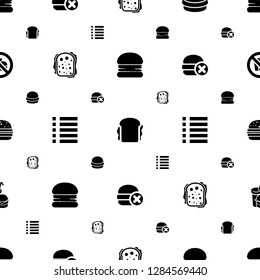 burger icons pattern seamless white background. Included editable filled sandwich, menu, no fast food, burger and drink icons. burger icons for web and mobile.
