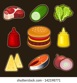Burger icons set