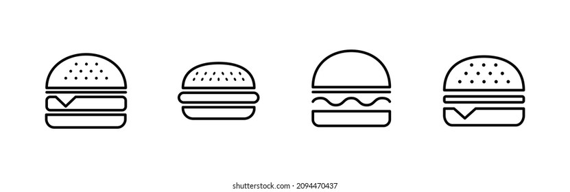 Burger icons set. burger sign and symbol. hamburger