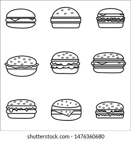 Burger icons set.Vector icons for web design isolated on white background.