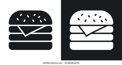 Burger icons in solid black and white colors