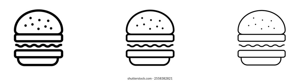 Burger icons in tree different stroke sizes
