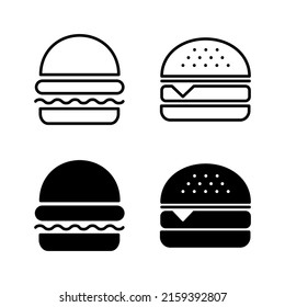 Burger icons vector. burger sign and symbol. hamburger