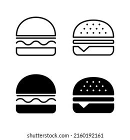 Burger icons vector. burger sign and symbol. hamburger