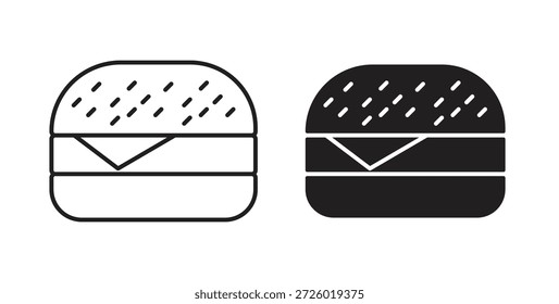 Símbolo de Vector de iconos de hamburguesa con trazo editable y versiones planas