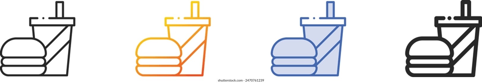 burger icon.Thin Linear, Gradient, Blue Stroke and bold Style Design Isolated On White Background