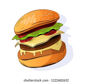 The burger illustration