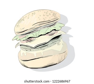 The burger illustration