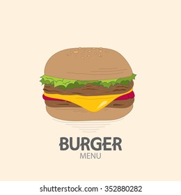 Burger Illustration Banner (Vector Art)
