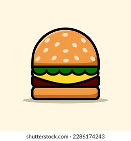 burger illustration. burger cartoon. illustration for children's book.