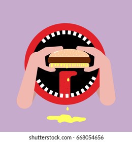 Burger illustration for cartoon or pattern. EPS 8