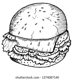 burger, illustration doodle
