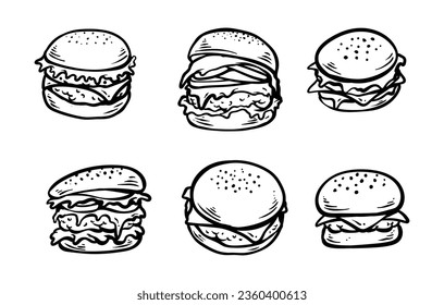 burger illustration for element design 