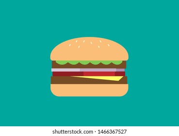 Burger illustration flat design vector