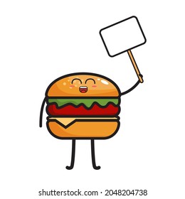 Burger illustration with funny, happy, angry, and adorable facial expressions.