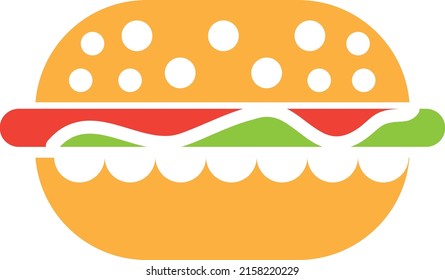 Burger illustration. Hamburger flat icon or sticker. Vector..eps
