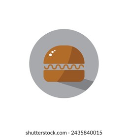burger illustration icon simple with shadow