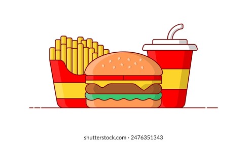 Burger illustration. Burger icon. Vector burger.