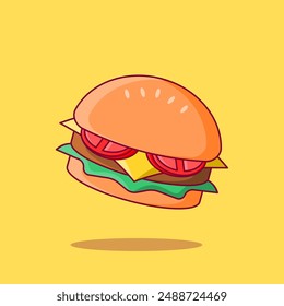 Burger illustration. Burger icon. Vector burger.
