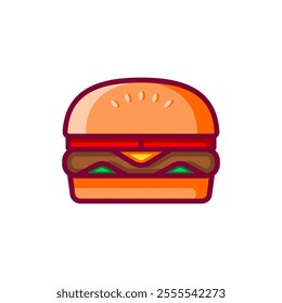 Burger illustration. Burger icon. Vector burger.