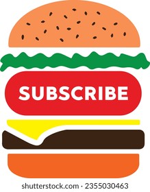 ilustración de hamburguesa con logotipo de suscripción
