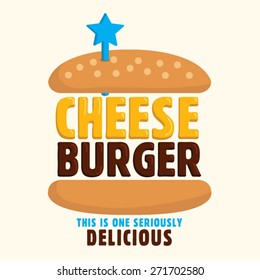 Burger illustration, typography, t-shirt graphics, vectors