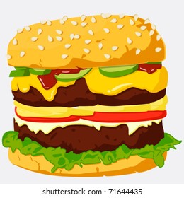 Burger Illustration. Vector