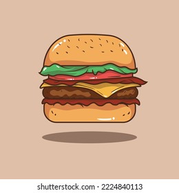 Hd de archivo vectorial de ilustración de hamburguesa