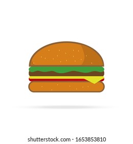 burger illustration. Vector graphic.Hamburger fast food.