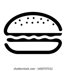 burger illustration vector icon black on white background isolated