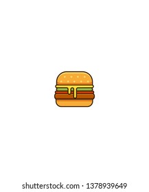 Burger illustration vector, icon, logo, cartoon