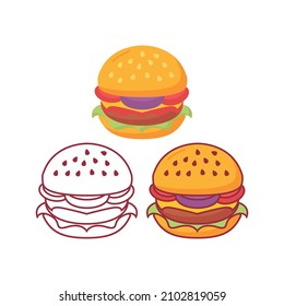 Burger illustration. Vector icon template