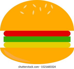 Burger, ilustración, vector sobre fondo blanco.