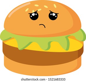 Burger, ilustración, vector sobre fondo blanco.
