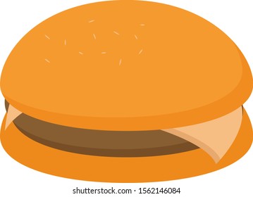 Burger, illustration, vector on white background.