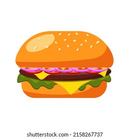 Burger illustration, vector illustration on a white background