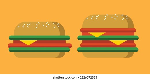 Burger illustrator flat design vector icon background graphic design.eps