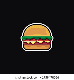 burger ilustration logo design vector