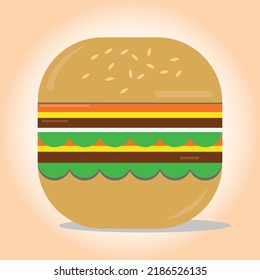 Burger image for restaurant menu. Vector illustration.