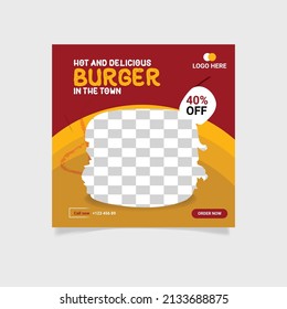 Burger Instagram Post Design For Advertising