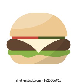 burger isolated flat color icon