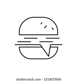 burger isolated on white background. Food symbol. icon. Vector