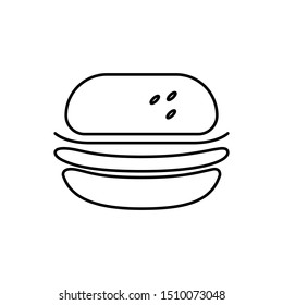 burger isolated on white background. Food symbol. icon. Vector